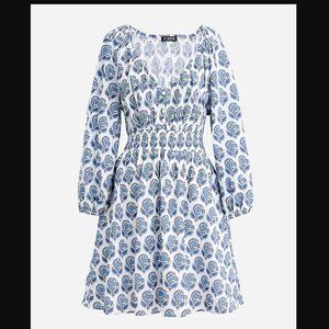 NWT JCREW V-neck mini dress in bouquet block print